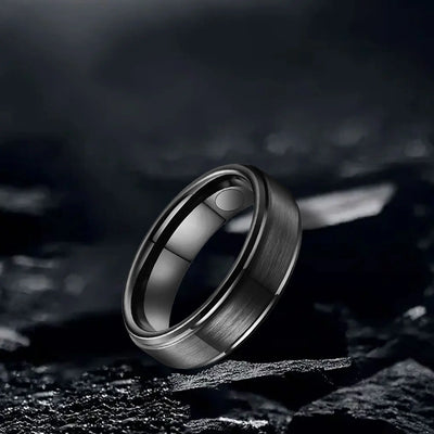 Brushed Titanium Magnetic Ring for Men