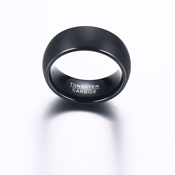 Herrenring aus gebürstetem Wolframcarbid, 8 mm