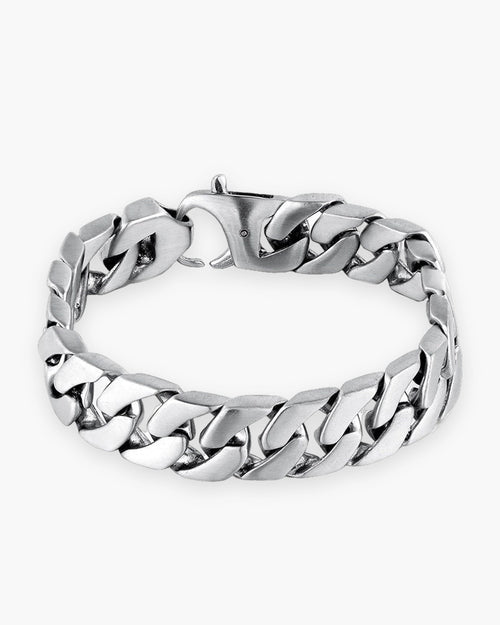 Pulsera cubana de hombre de 15 mm en acero de titanio