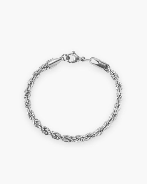 Bracelet homme maille corde 5 mm en acier inoxydable