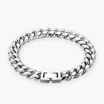 Men's Cuban Link Bracelet in Titanium Steel