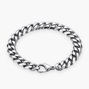 Pulsera cubana de hombre en acero de titanio