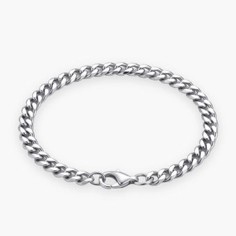 Men's 5mm Curb Link Bracelet, Titanium Steel