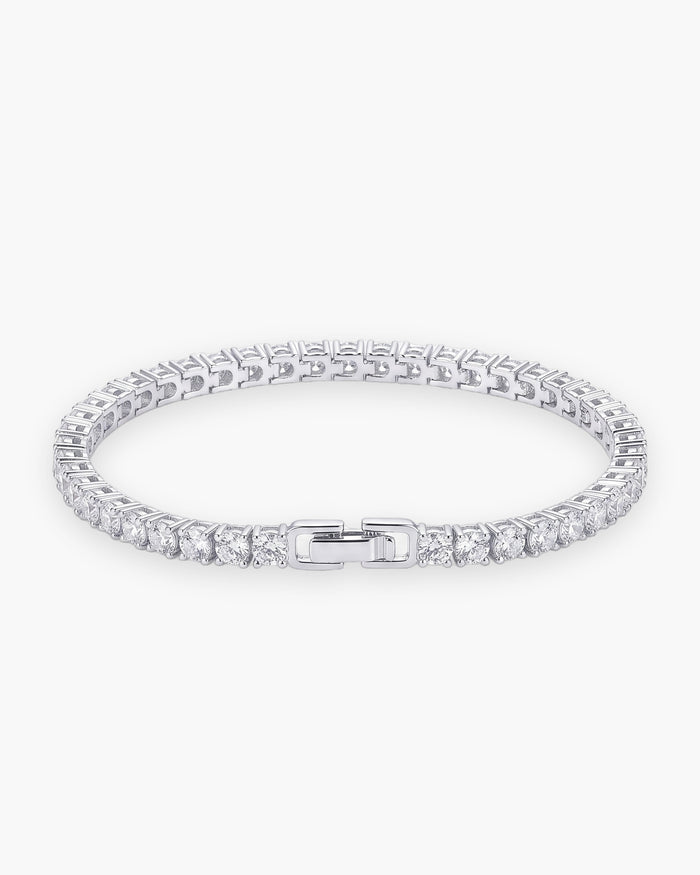 Bracelet tennis homme en acier inoxydable serti de zircons