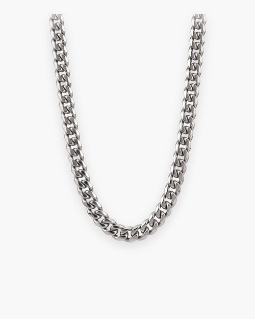Chaîne homme maille cubaine diamantée en acier inoxydable