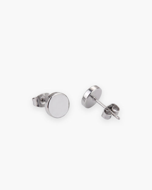 Clous d'oreilles homme disques plats en acier au titane