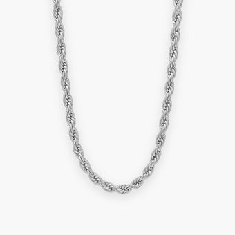 Cadena cordón pulida de hombre en acero inoxidable