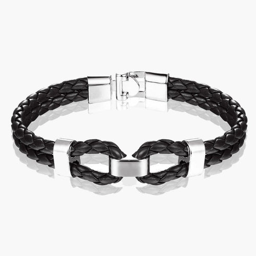 The Braided Leather Shackle Bracelet