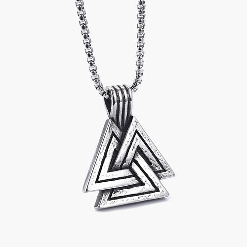 The Valknut Pendant Necklace in Stainless Steel