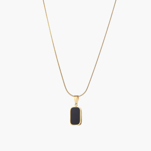 The Double-Sided Tag Pendant Necklace in Titanium Steel