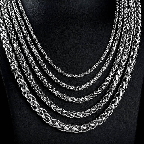 The Polished Wheat Chain in Titanium Steel