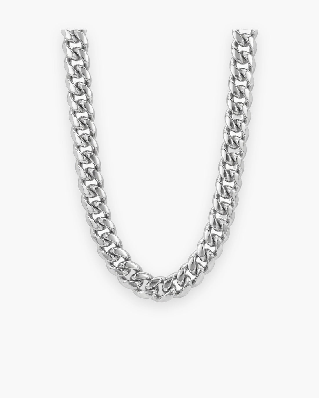 Atlas Miami Cuban chain with fold-over box clasp in silver stainless steel