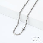 Titanium Steel Wheat Chain Necklace gold-tone on white background view 5