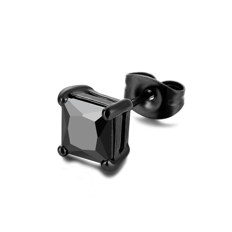The Square Zircon Stud Earring, Sold Single, view 5