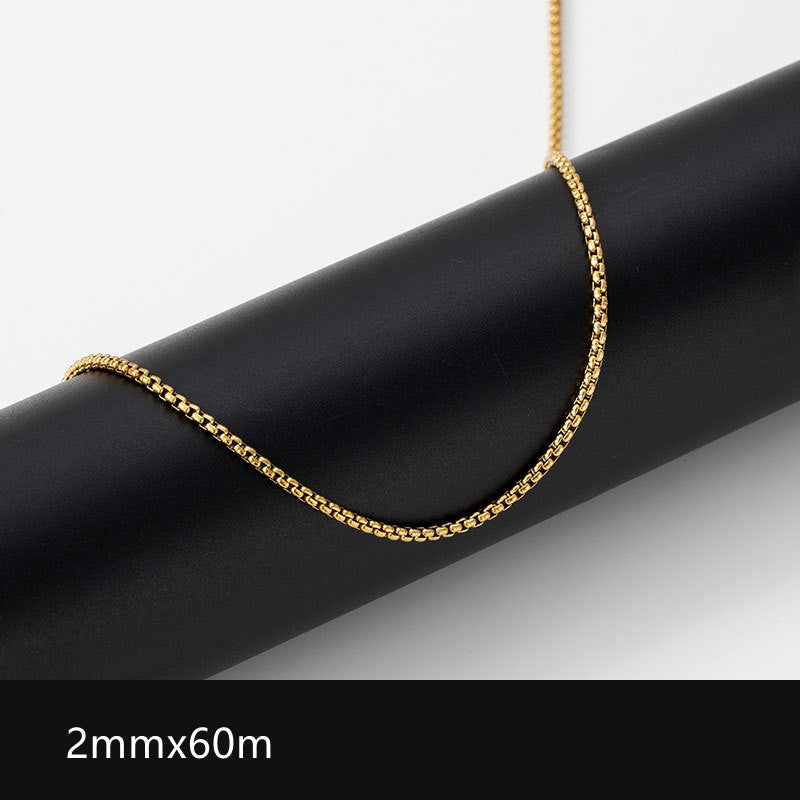 2mm-3.5mm Titanium Steel Rolo Chain Necklace silver finish view 18