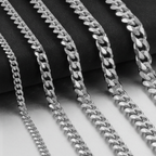 3-9mm Stainless Steel Curb Link Chain in silver, gold, and black finishes view 6