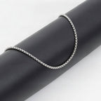 2mm-3.5mm Titanium Steel Rolo Chain Necklace silver finish view 5