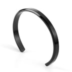 Minimalist Stainless Steel Cuff Bracelet gold-tone on wrist view 5
