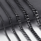 3-9mm Stainless Steel Curb Link Chain in silver, gold, and black finishes view 12