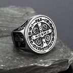 Saint Benedict Medal Signet Ring in gold-tone and silver-tone finishes view 4