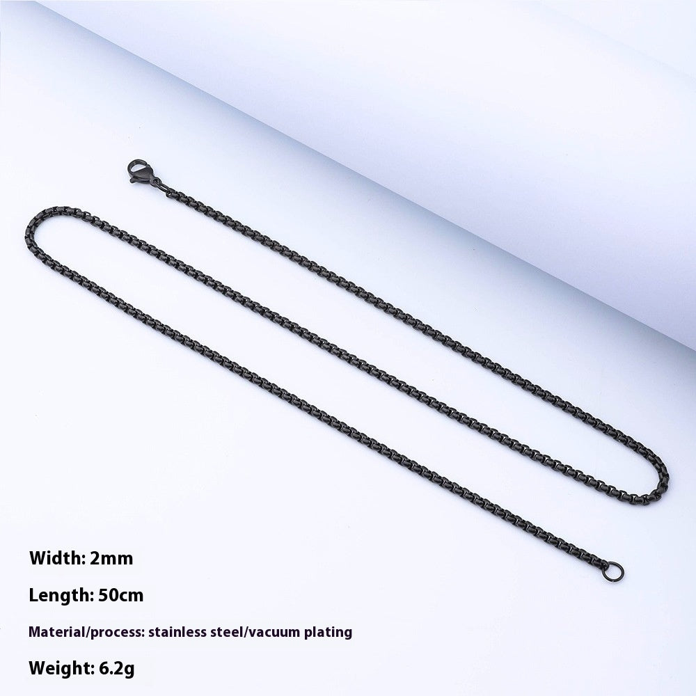 Stainless Steel Box Chain in silver, gold, and black finishes view 4