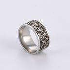Stainless Steel Tree of Life Band with etched Viking motif view 3