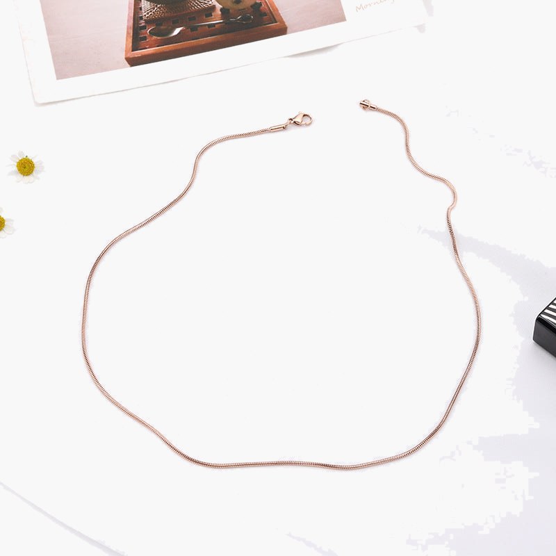 1.2mm-1.5mm Stainless Steel Snake Chain in gold, rose gold, and silver finishes view 5