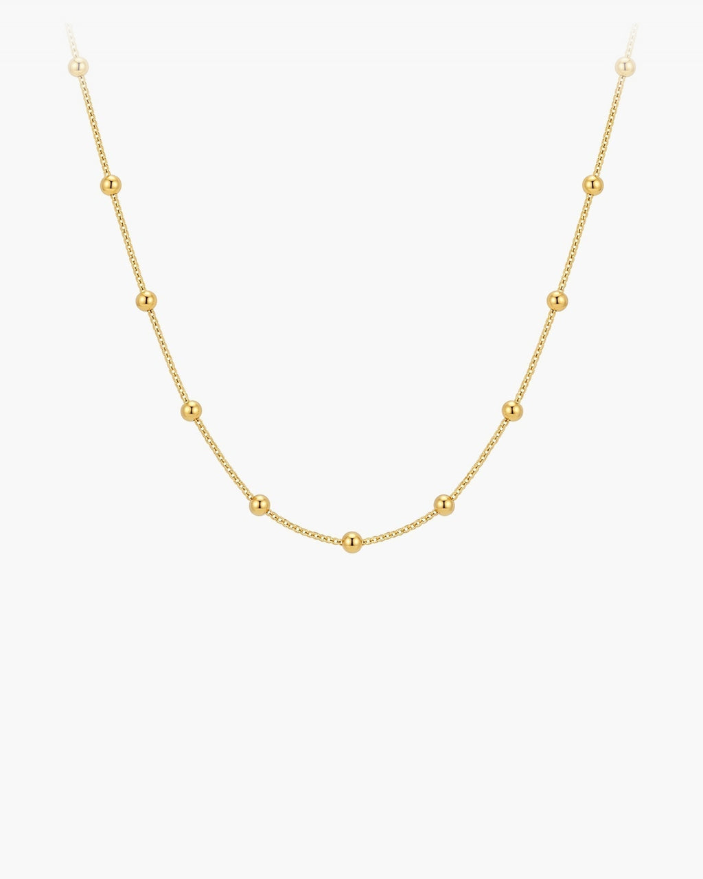 Atlas fine 2 mm bead chain necklace in gold-tone stainless steel [c:2mmbeadchain]