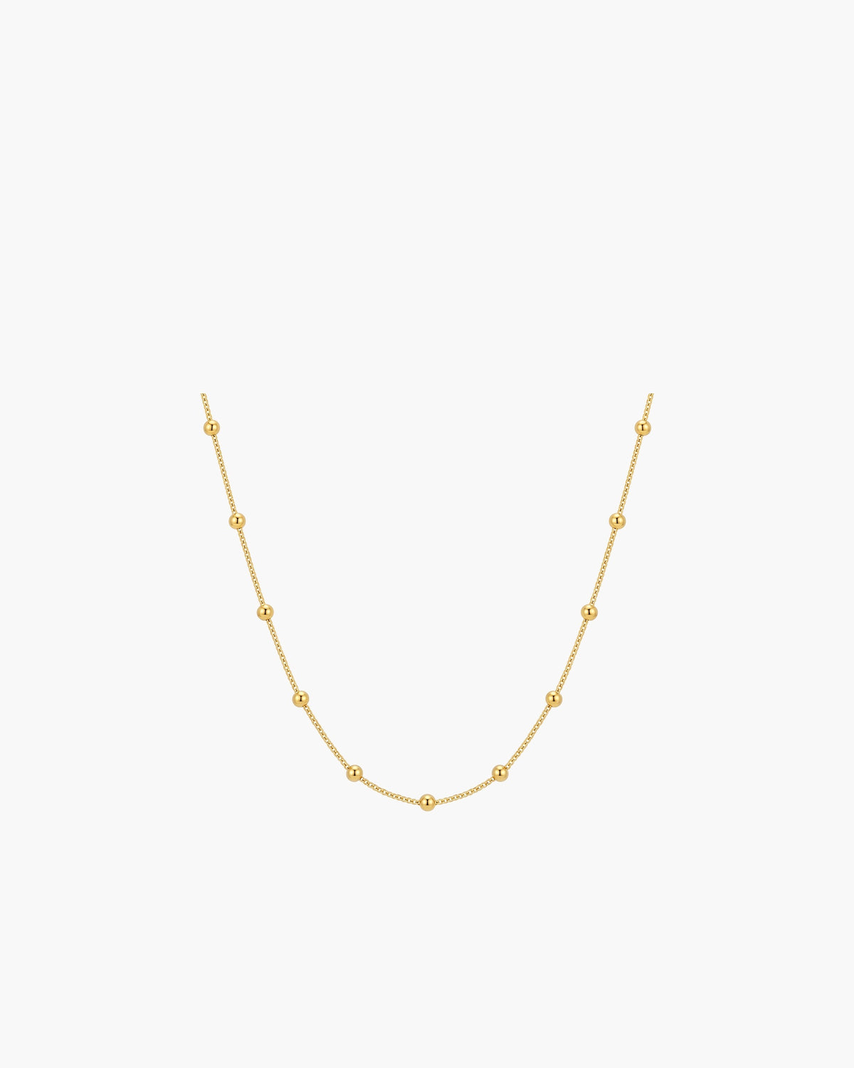 Atlas fine 2 mm bead chain necklace in gold-tone stainless steel [c:2mmbeadchain]