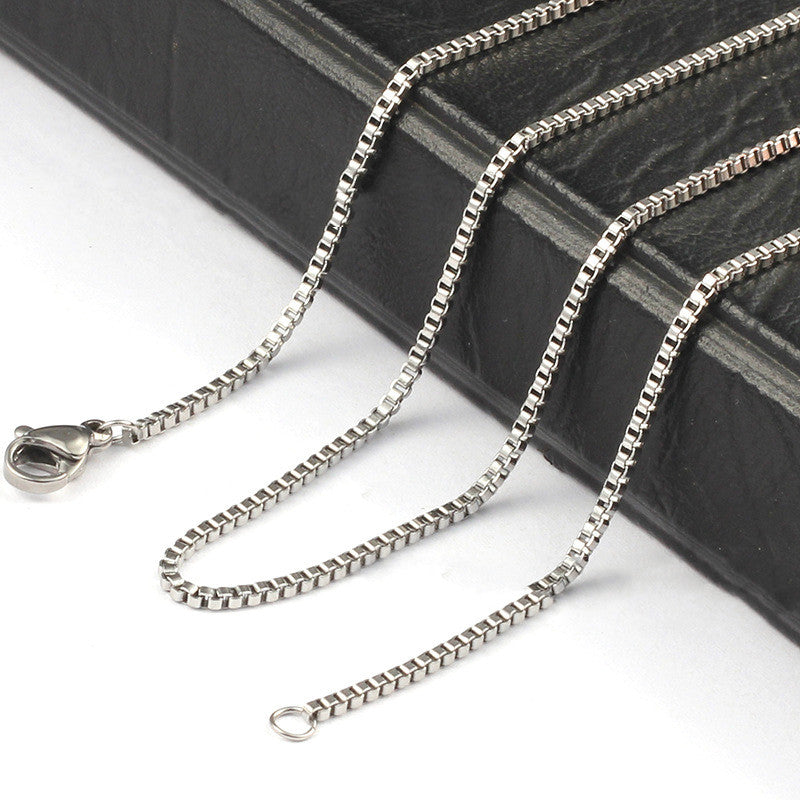 1.5mm Box Chain Necklace silver finish