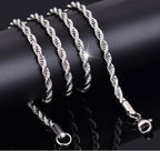 Stainless Steel Rope Chain Necklace with lobster clasp