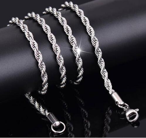 Stainless Steel Rope Chain Necklace with lobster clasp