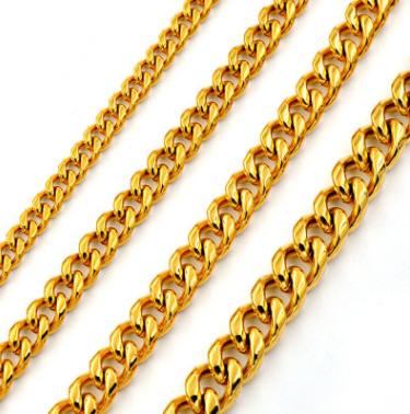 Stainless Steel Curb Chain Necklace on black mannequin view 4