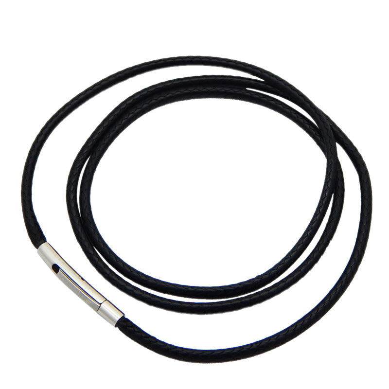 3mm Braided Cord Necklace with stainless steel magnetic clasp view 2