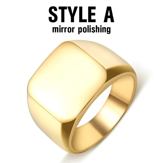 The Atlas Signet Ring in Stainless Steel, view 5