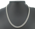 Stainless Steel Curb Chain Necklace on black mannequin