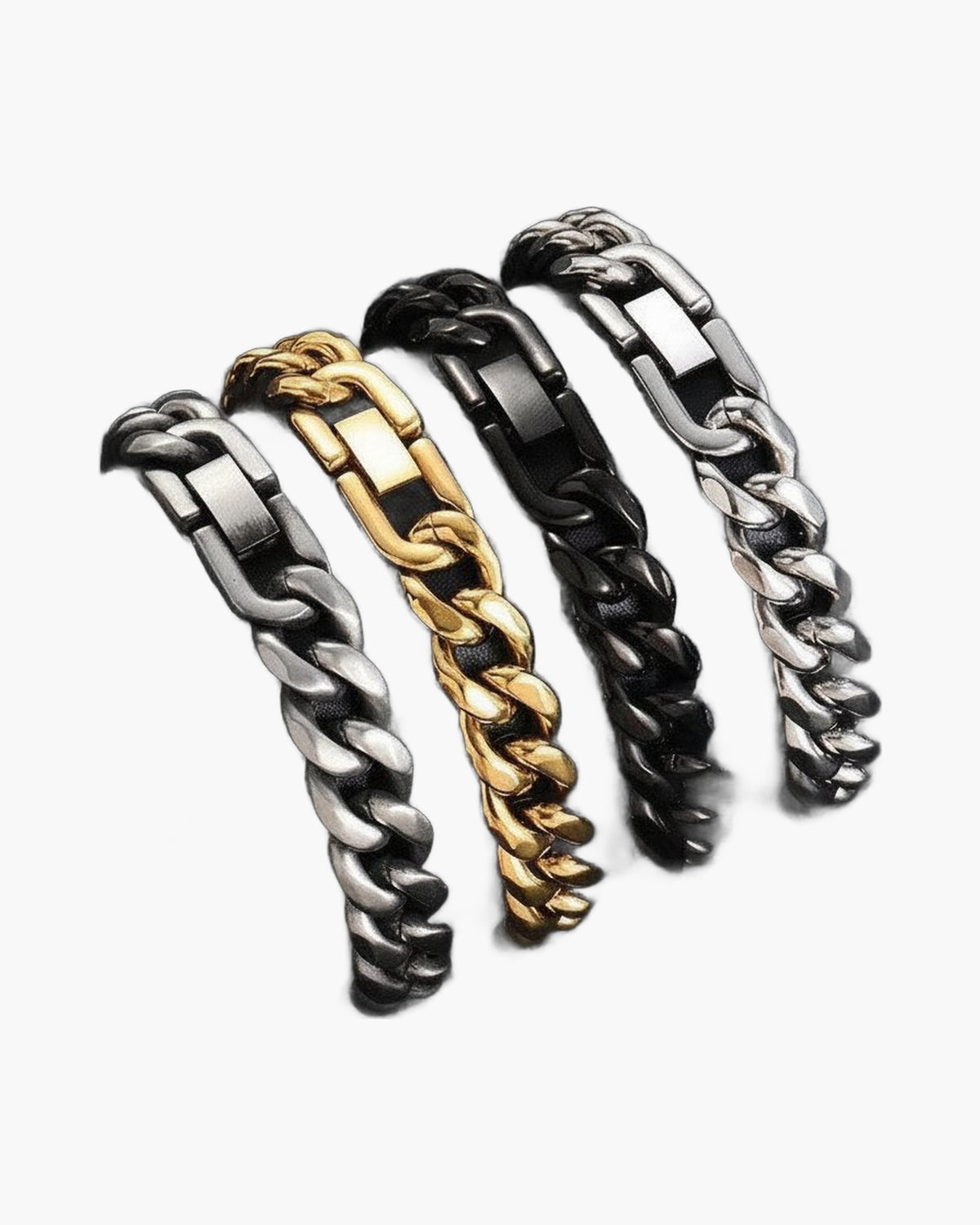 10mm Stainless Steel Cuban Link Bracelet, silver finish, box clasp view 6