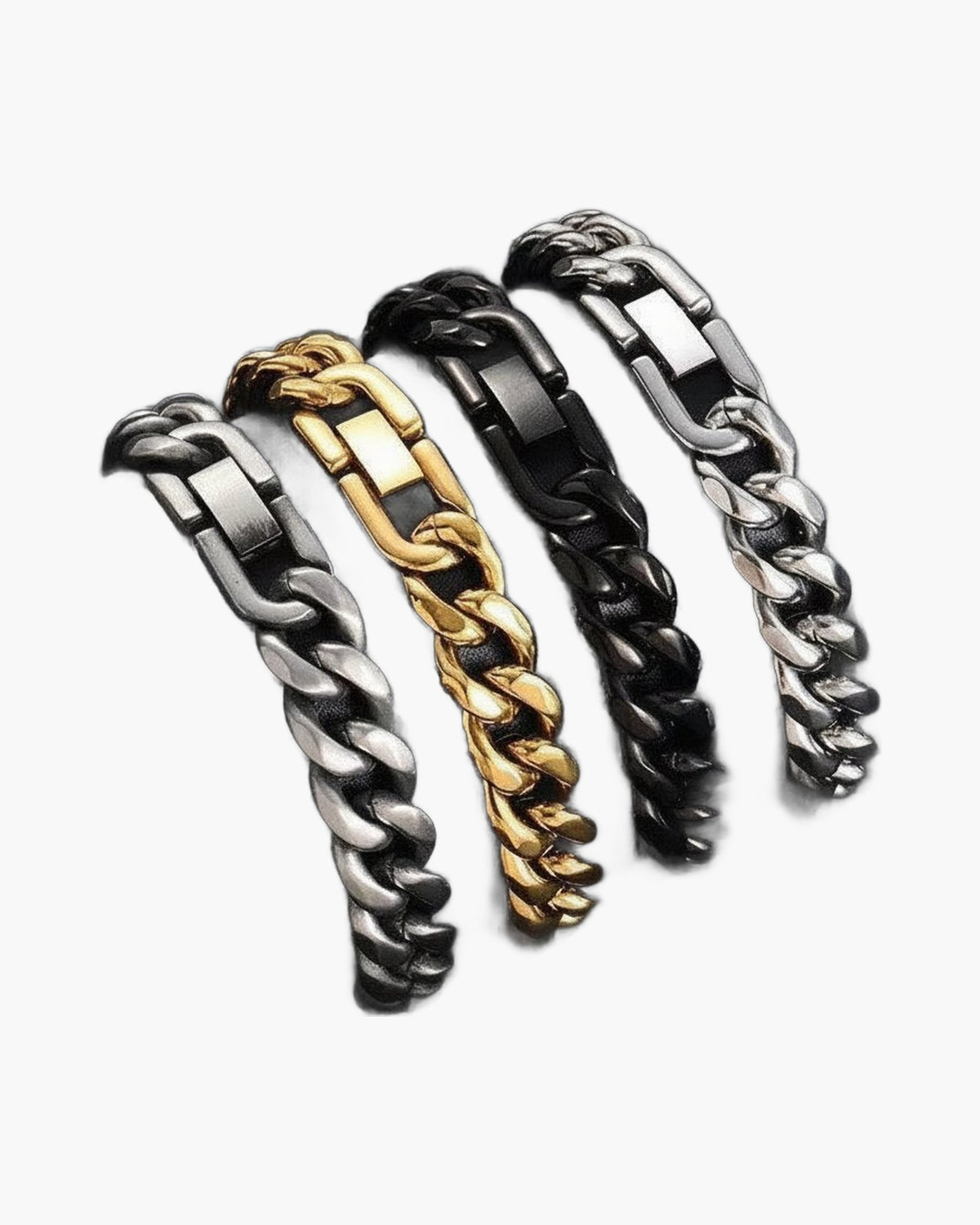 10mm Stainless Steel Cuban Link Bracelet, silver finish, box clasp view 4