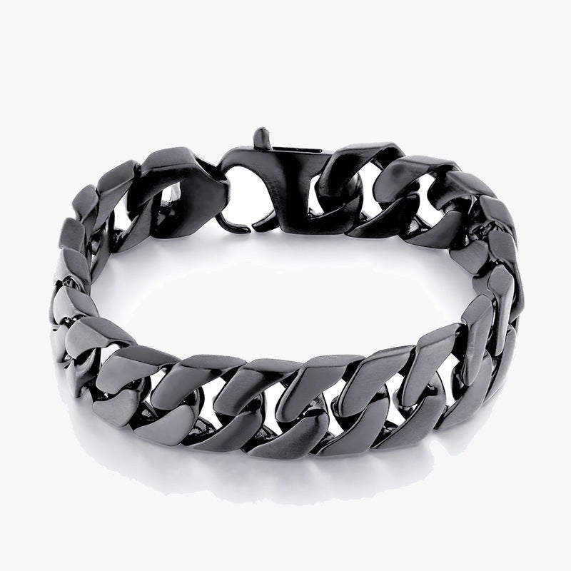 10mm Titanium Steel Cuban Link Bracelet in silver finish view 3