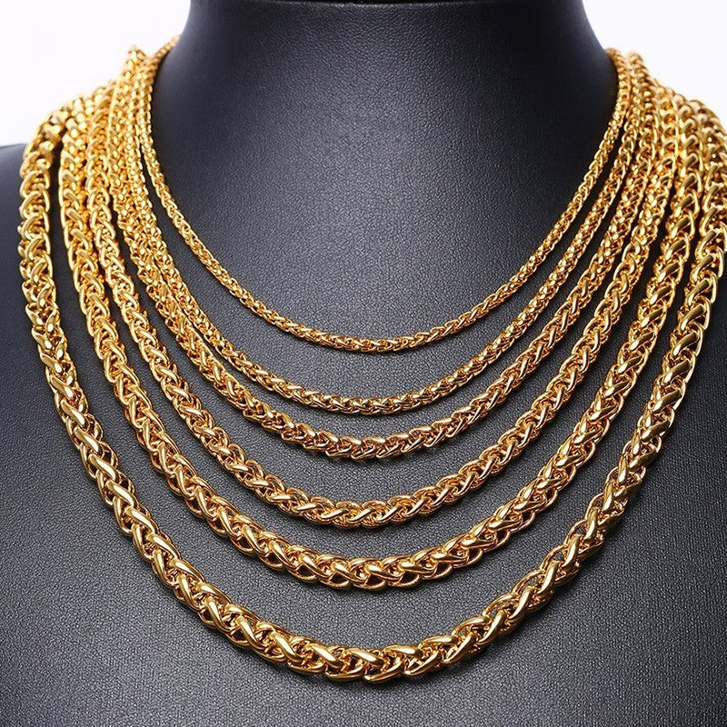 Gold-Tone Wheat Chain Necklace, various widths and lengths view 2
