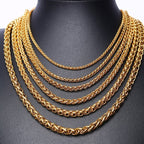 Gold-Tone Wheat Chain Necklace, various widths and lengths view 2