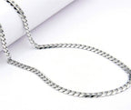Titanium Steel Cuban Link Chain in silver finish view 3