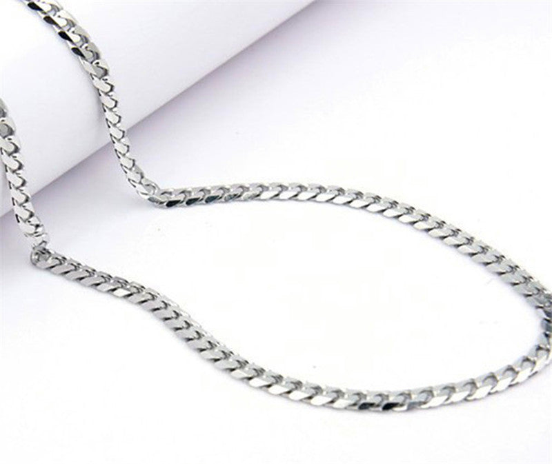 Titanium Steel Cuban Link Chain in silver finish view 3
