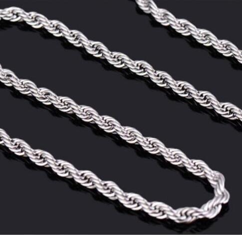 Stainless Steel Rope Chain Necklace with lobster clasp view 2