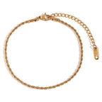 Stainless Steel Rope Chain Bracelet, gold-tone, product shot