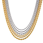 Stainless Steel Rope Chain Options - gold and silver necklaces view 2