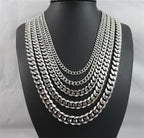 Titanium Steel Cuban Link Chain in silver finish