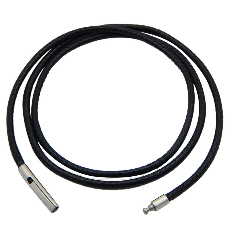 3mm Braided Cord Necklace with stainless steel magnetic clasp view 4