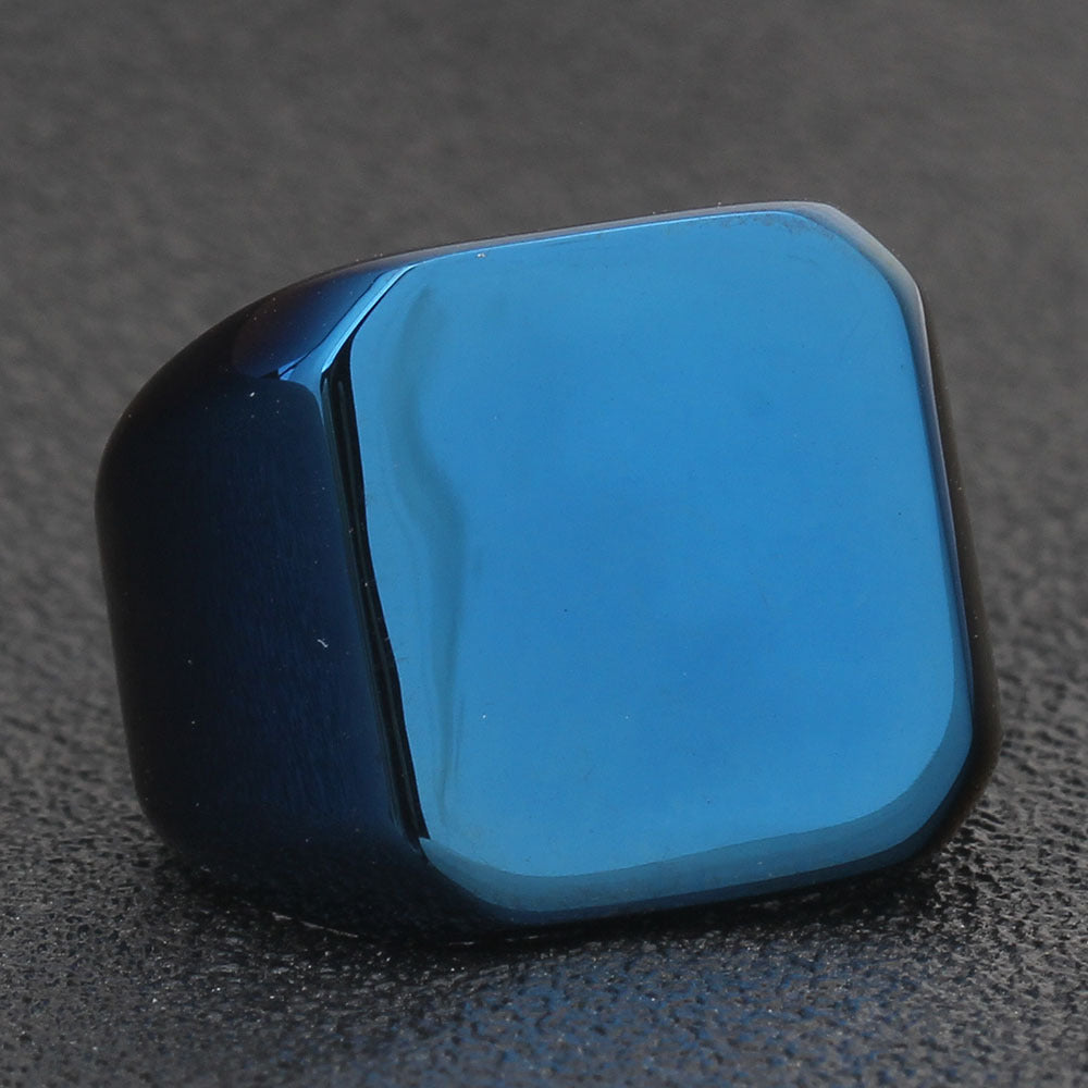 The Atlas Signet Ring in Stainless Steel, view 3