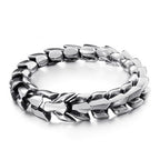 Stainless Steel Dragon Scale Bracelet, brushed silver-tone finish view 5